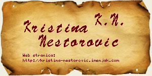 Kristina Nestorović vizit kartica